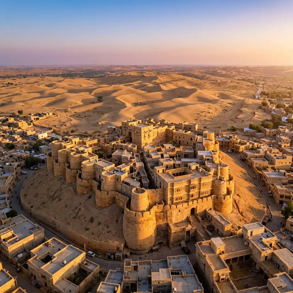 Jaisalmer Fort glowing golden at sunset
